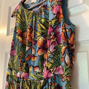 Talbots long flowered dress size 8